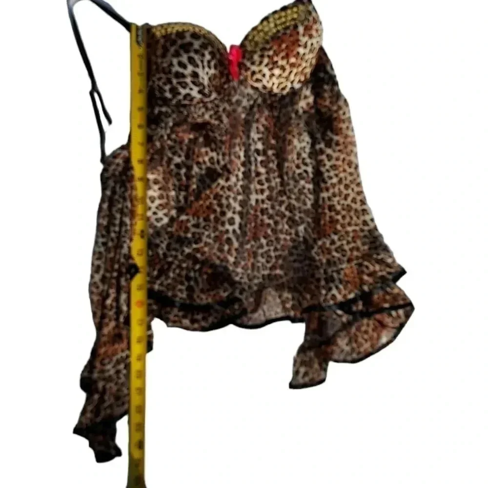 True Desire Womens Leopard Print Lingerie in Medium - Picture 5 of 8